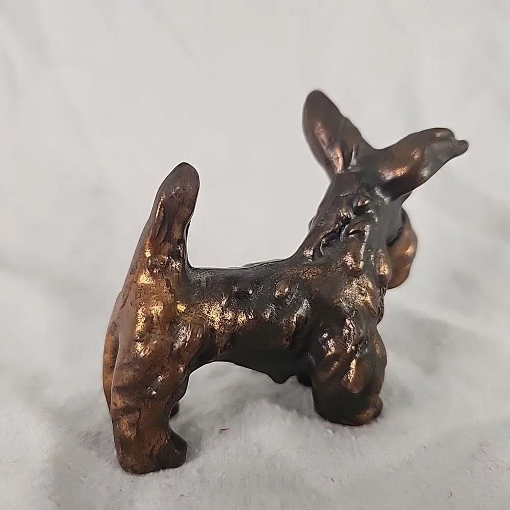 Statue Brass Dog Figurine West Highland Terrier Heavy Solid Decoration 1 Lb VTG